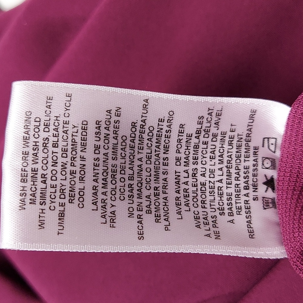 * Cherokee Infinity Soft Stretchy Wine, Zip-Up Jacket 2 Pockets Size 3X Like New - Picture 9 of 12